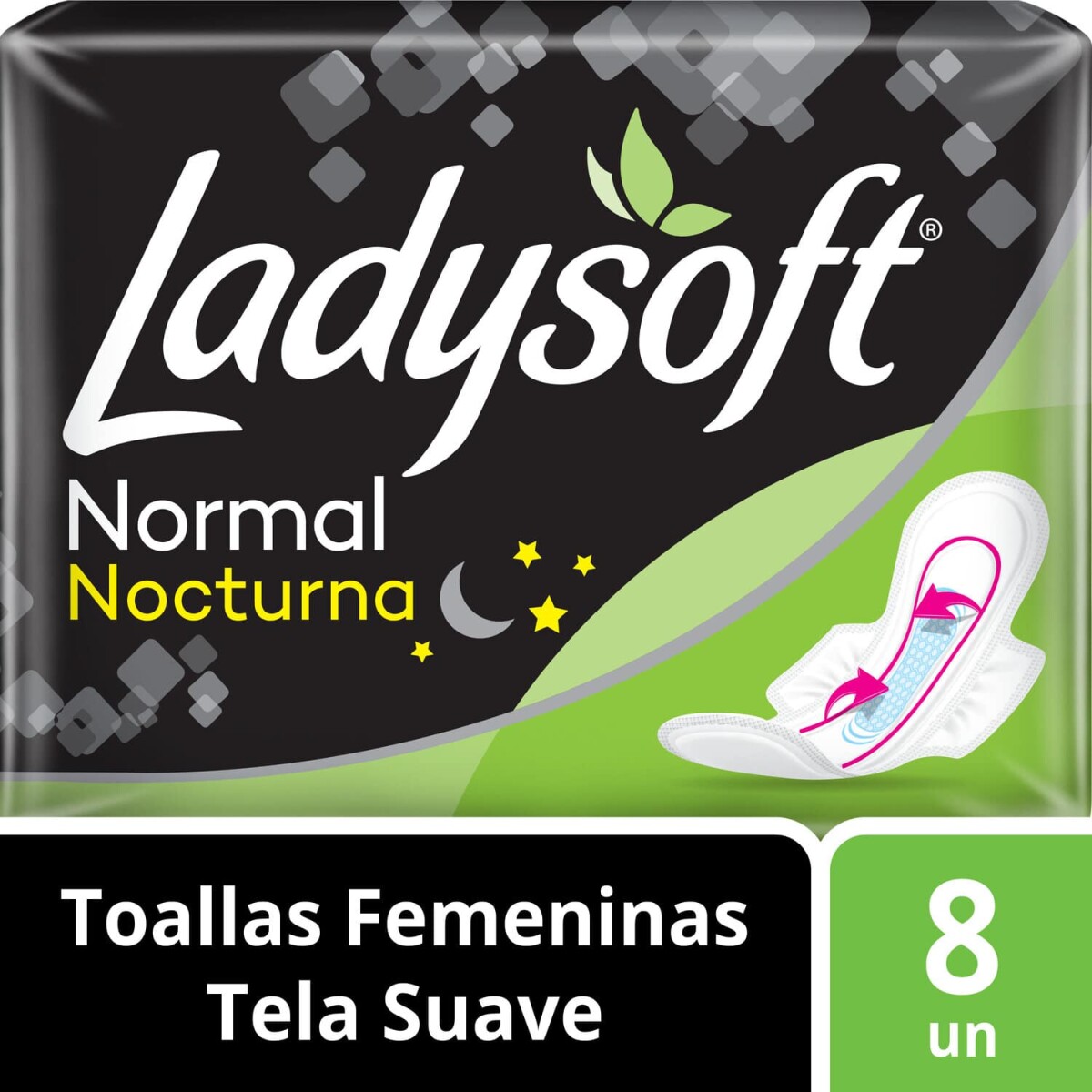 Toalla Femenina Ladysoft Nocturna - Normal C/Alas X8 