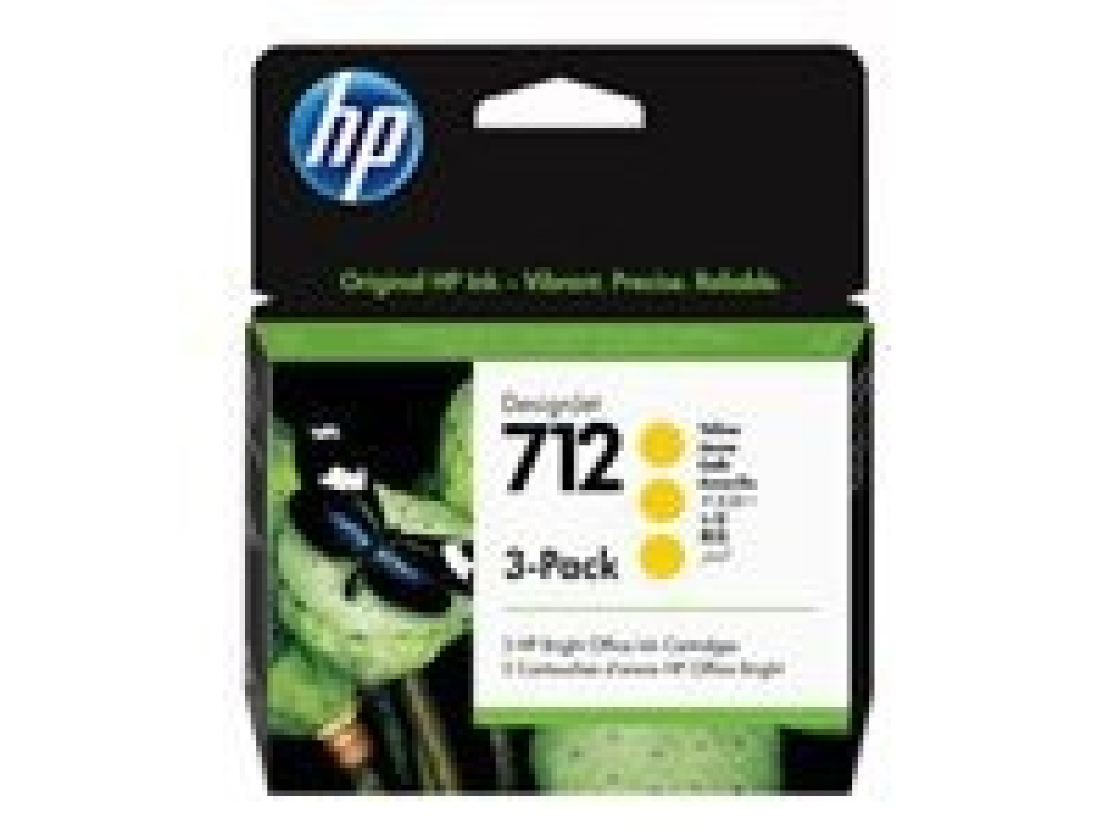 HP 712 - Paquete de 3 - 29 ml - amarillo - original - DesignJet - cartucho de tinta - para DesignJet Studio, T210, T230, T250, T 
