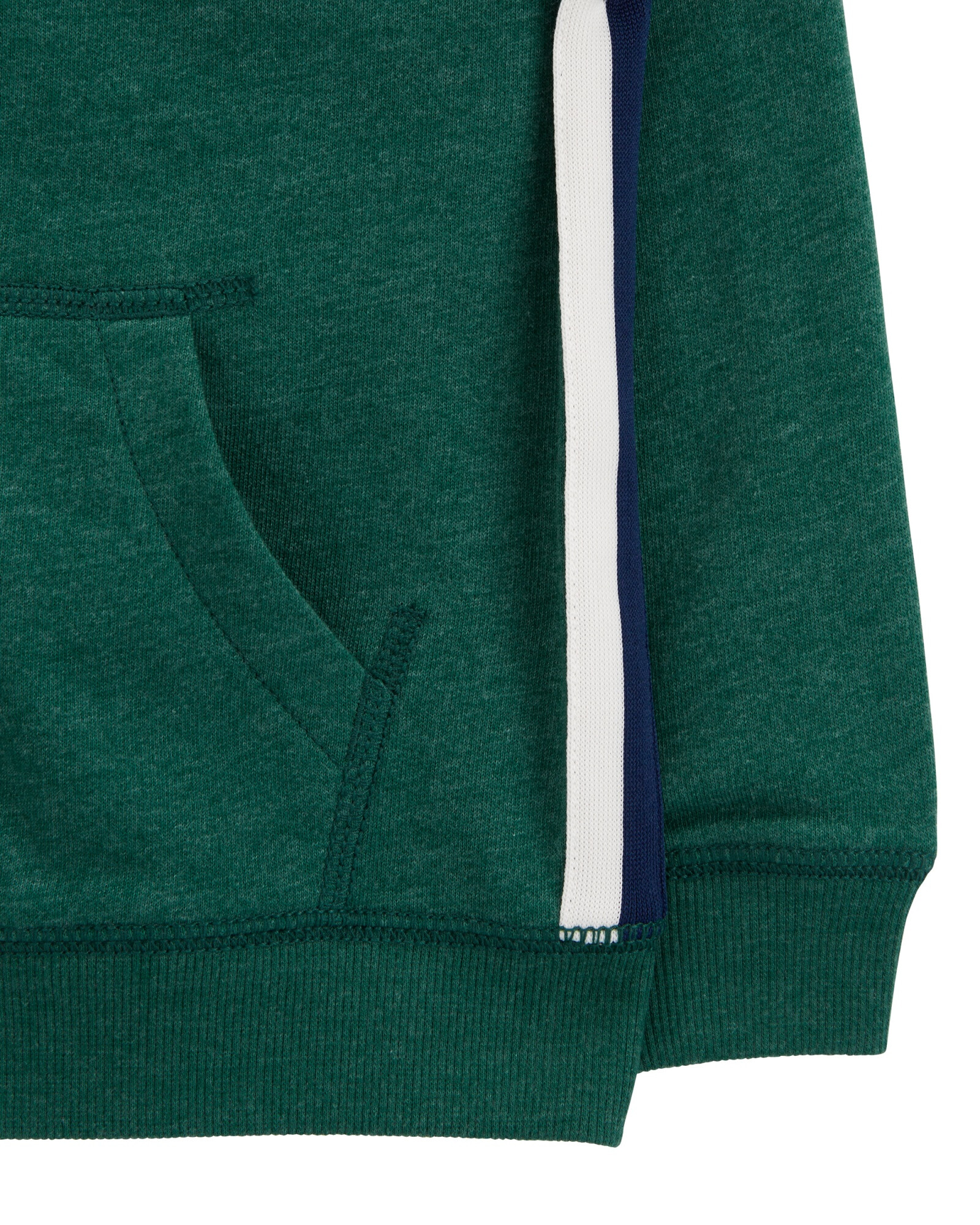 Campera de algodón con felpa, con franjas laterales, verde. Talles 2-5T Campera de algodón con felpa, con franjas laterales, verde. Talles 2-5T