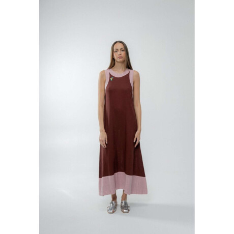 Vestido Açai long Chocolate y Rosa