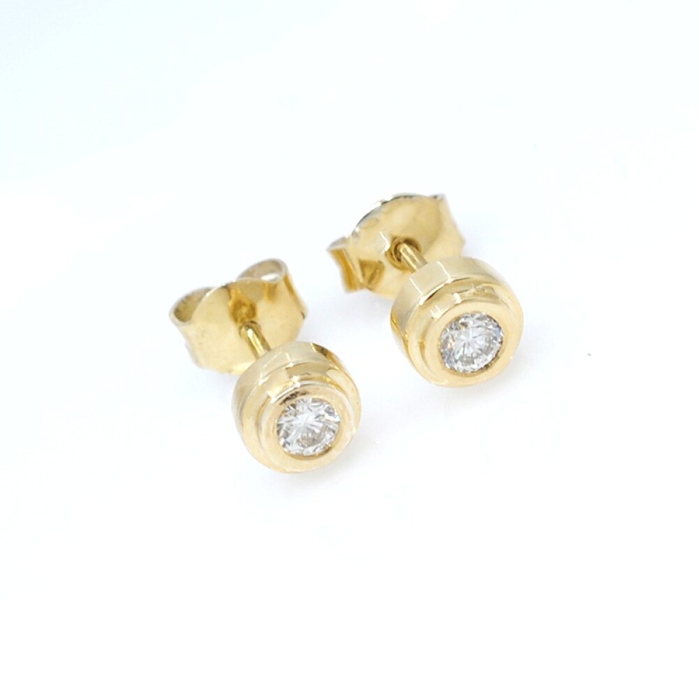 Caravanas oro 18k y brillantes Caravanas oro 18k y brillantes