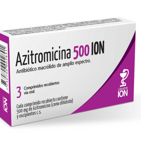 Azitromicina ION 500Mg 3 Comprimidos Azitromicina ION 500Mg 3 Comprimidos