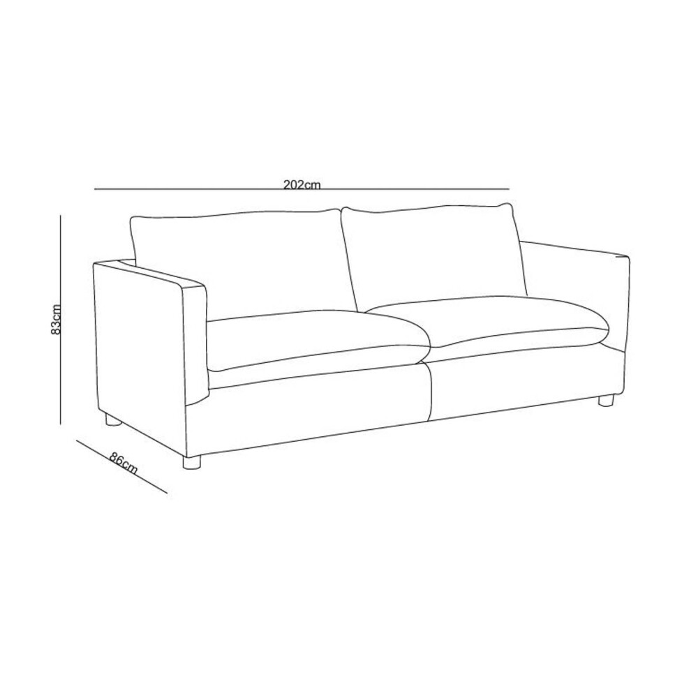 SOFÁ 3 CUERPOS TELA NATURAL-BEIGE AMSTERDAM BEIGE