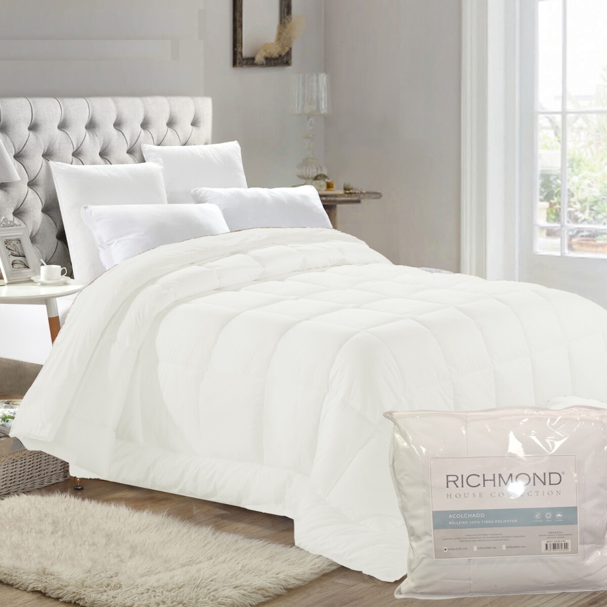 Acolchado 2 Plazas Richmond Plus - Blanco 