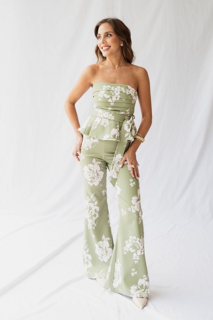 PANTALON FRANCESCA GREEN & NUDE BLOSSOM PANTALON FRANCESCA GREEN & NUDE BLOSSOM