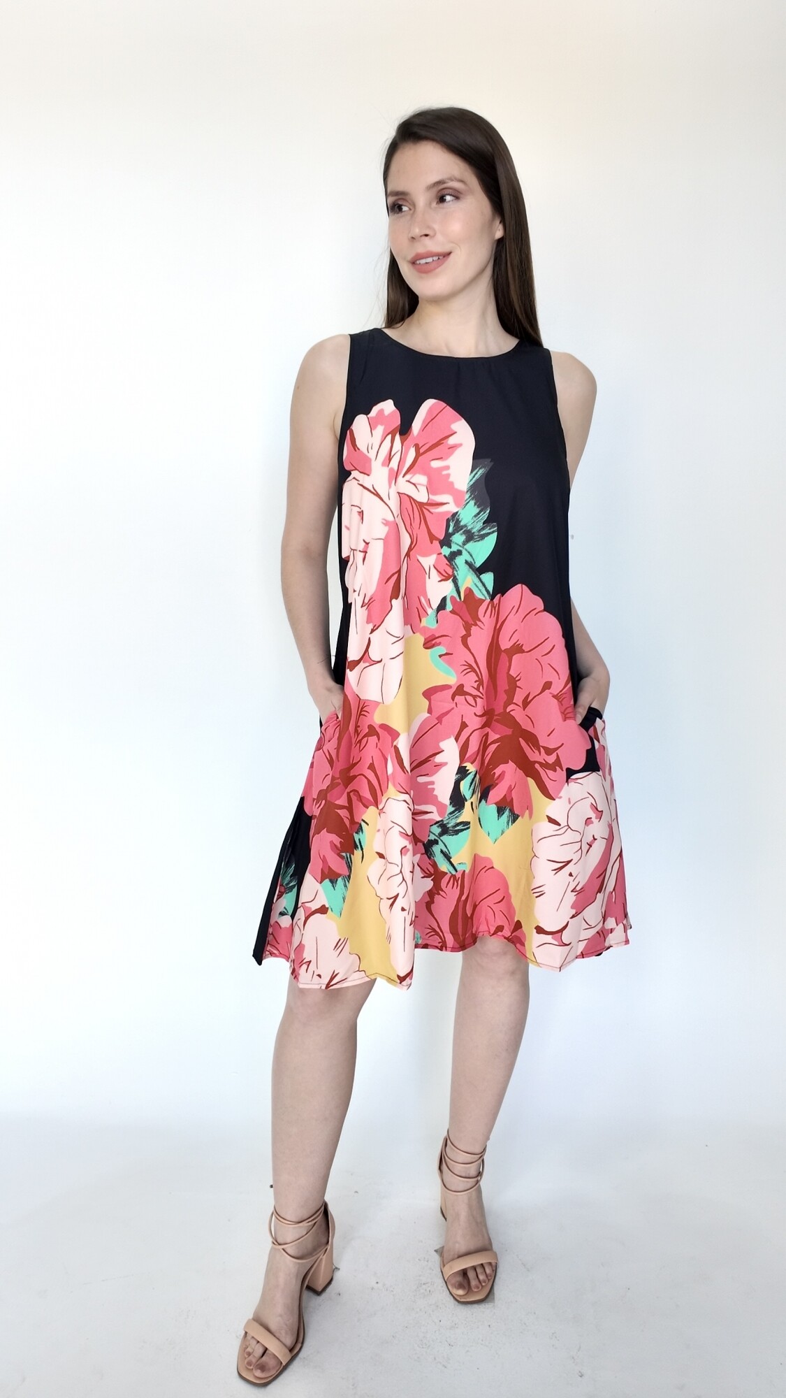 Vestido Orantis Negro estampado