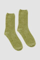 Medias crew tejido cheniile soft Verde malva
