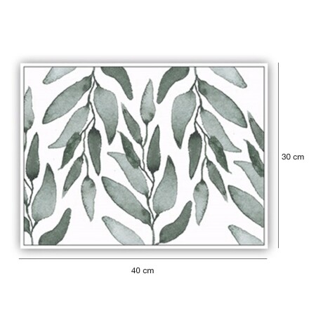 Cuadro Canvas con Marco 30x40cm Varios Diseños Decorativos Hojas Laurel