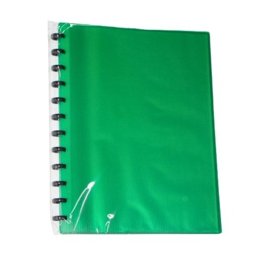 CARPETA TAMAÑO A4 CON 20 FUNDAS REMOVIBLES COLOR VERDE
