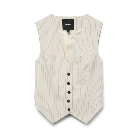VMTROIAN SL PINTRIPE TAILORED VEST OATMEAL