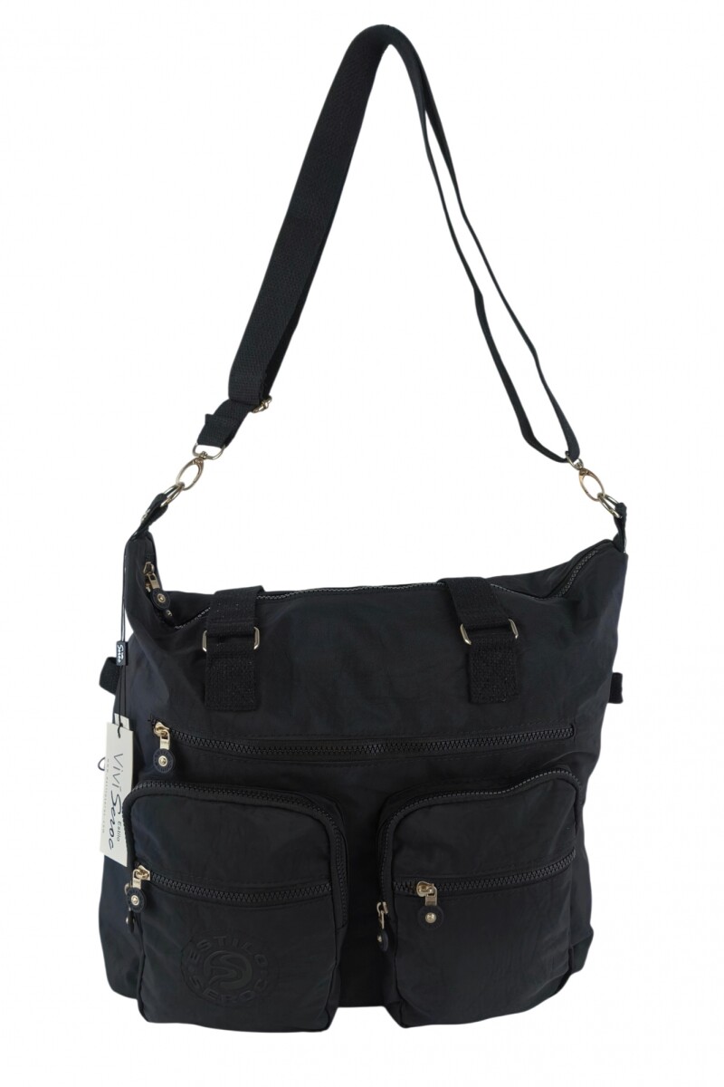 Bolso grande con bolsillos Negro