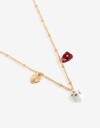 Collares Cortos Metal Collar Multicharm Bañado En Oro - Dorado