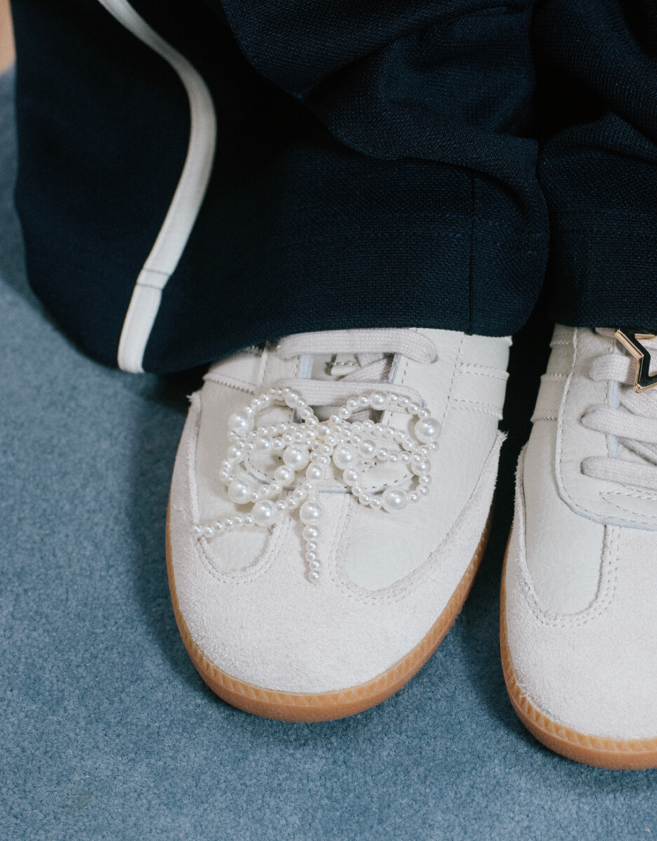Moño De Perlas Para Los Cordones 