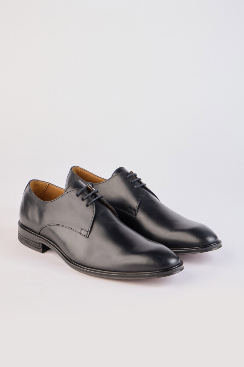 Zapato Clásico Georgia Cuero / Suela Goma - Negro 