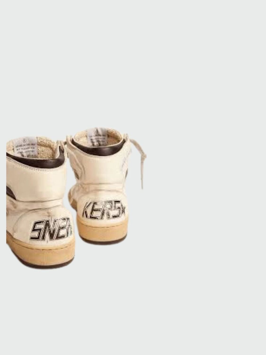 GOLDEN GOOSE - Zapatillas Sky-Star para hombre con firma en el tobillo e inserciones rojas Blanco