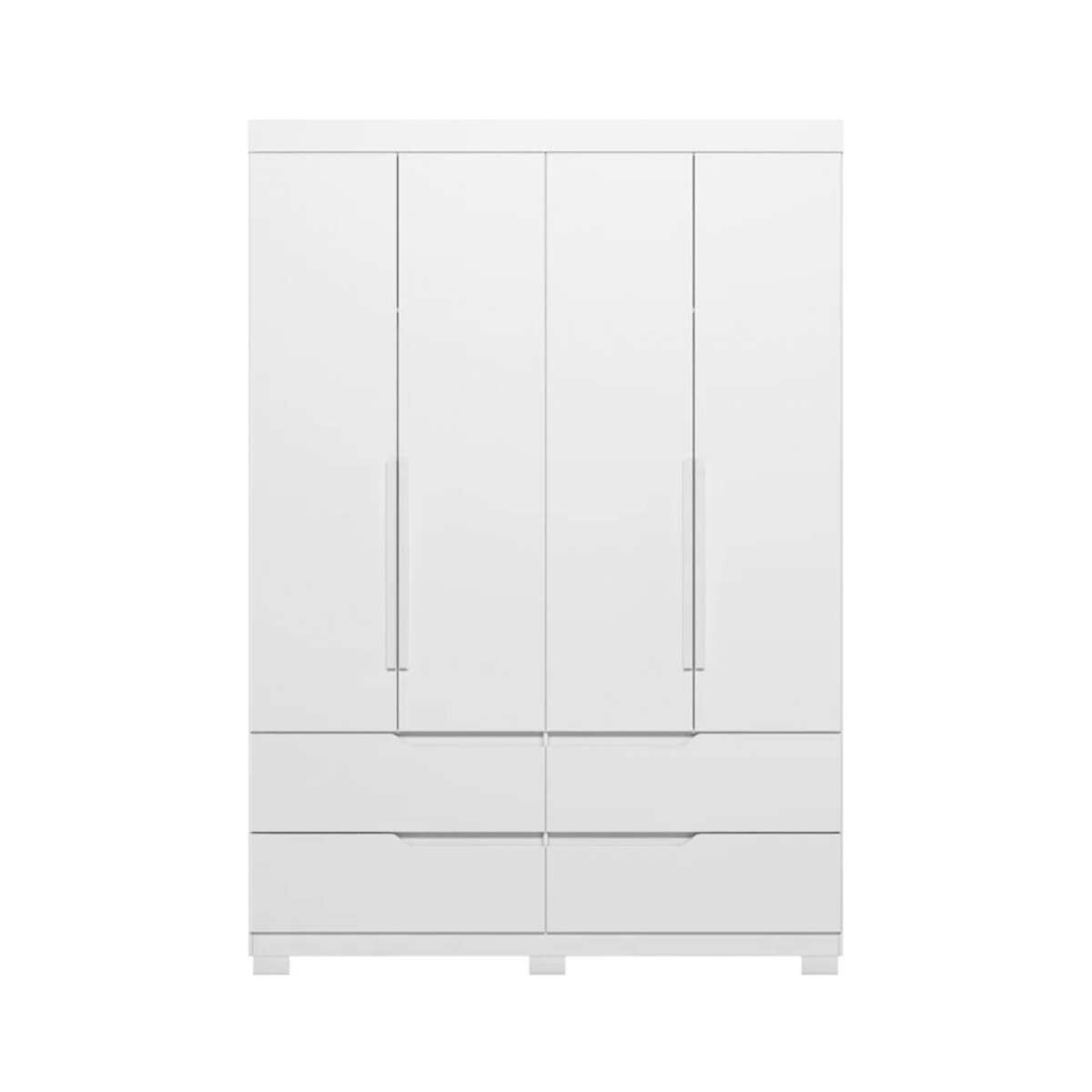 Ropero 4 puertas 4 cajones Doble - Blanco 