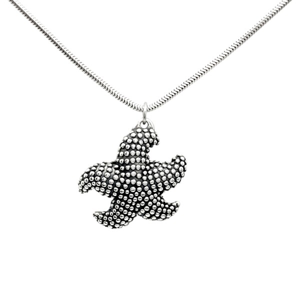 Dije Colgante Estrella de Mar-Plata 925 inflada quemada-Sin Piedra-CP3359 sinpiedra