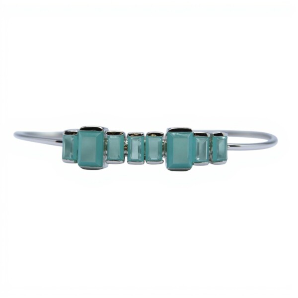 Brazalete Surat-Plata rodinada 925- Piedra Onix Paraiba-BR2016 conpiedra