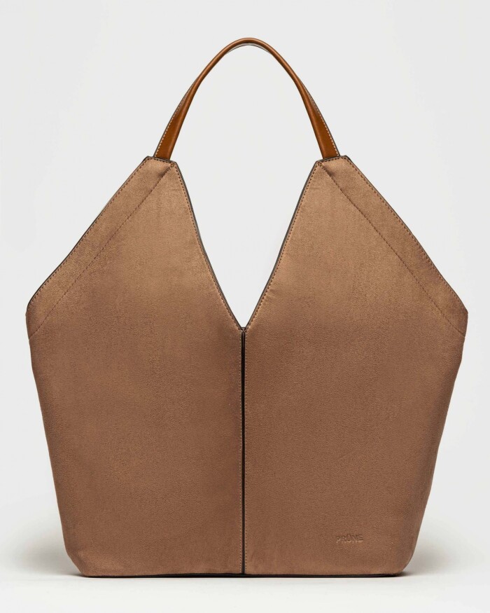 Bolso Josephine en efecto gamuza Taupe