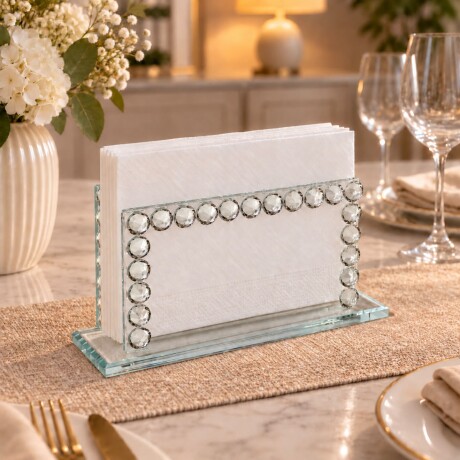 Porta Servilletas De Cristal Alto 10cm x Largo 20cm x Ancho 5cm Porta Servilletas De Cristal Alto 10cm x Largo 20cm x Ancho 5cm