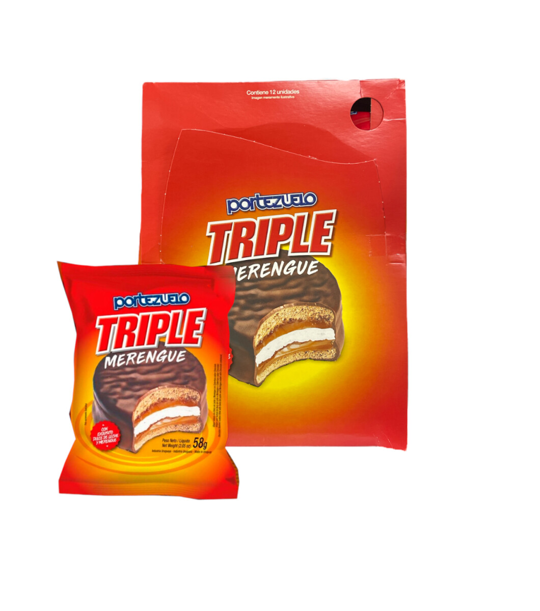 Alfajor Portezuelo Triple x 12 - Chocolate con Merengue 