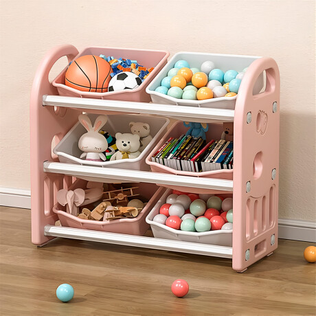 Organizador Estantería 6 Cajones Juguetes P/niños Rosa