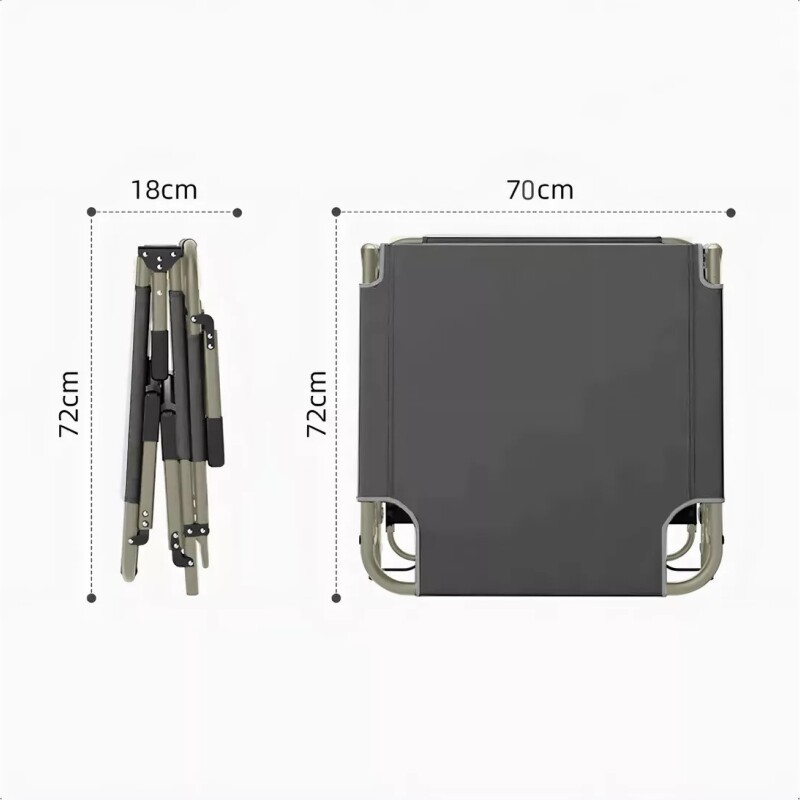 Catre Plegable con colchón GRIS