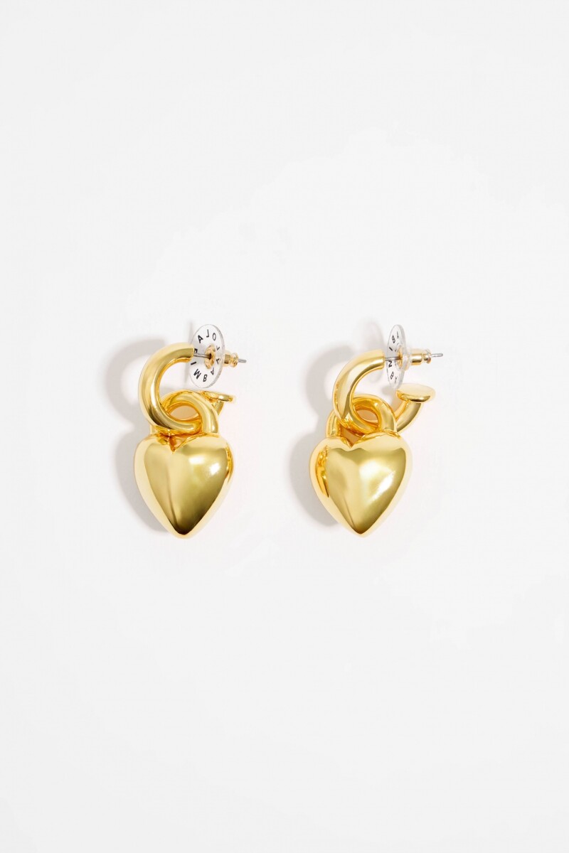 PENDIENTE ARO CORAZÓN METAL Oro