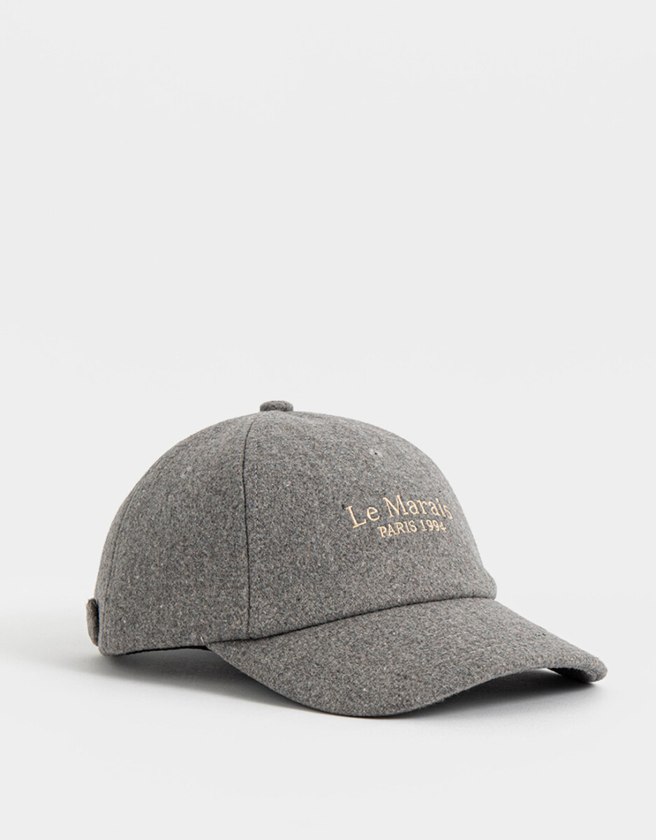 Gorra Bordada Gris Melange 