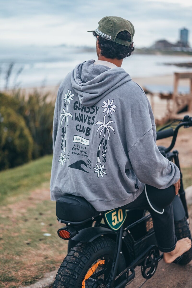 Hoodie Jungla Boxy Fit / Gris Wash 