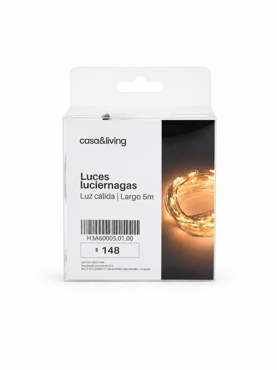 LUCES LUCIERNAGAS 5 METROS - NEGRO 
