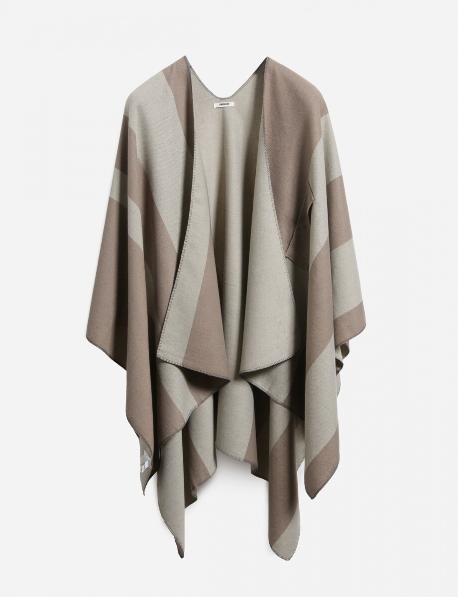 Capa ruana bloques - beige 