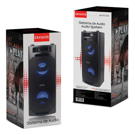 Aiwa - Parlante Multimedia AW-POK5 - Bluetooth. 50W. Luces Led con Modos Intermitentes. NEGRO