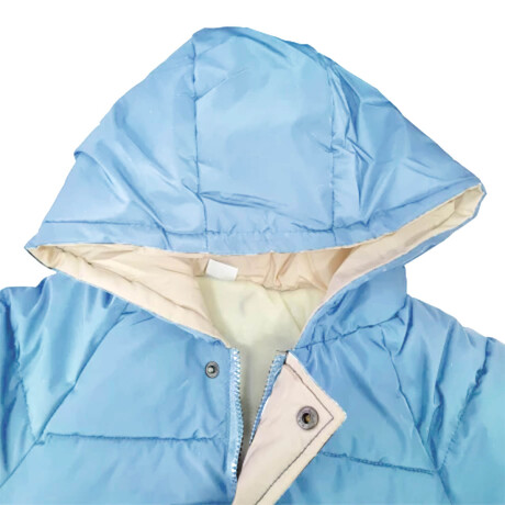 Campera Parka Uzspace Con Capucha Invierno Infantil Niño Niña Celeste