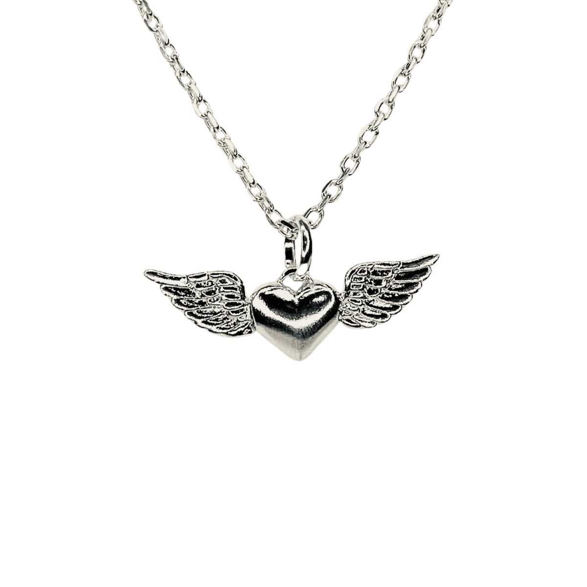 DIJE DE PLATA CORAZON CON ALAS 