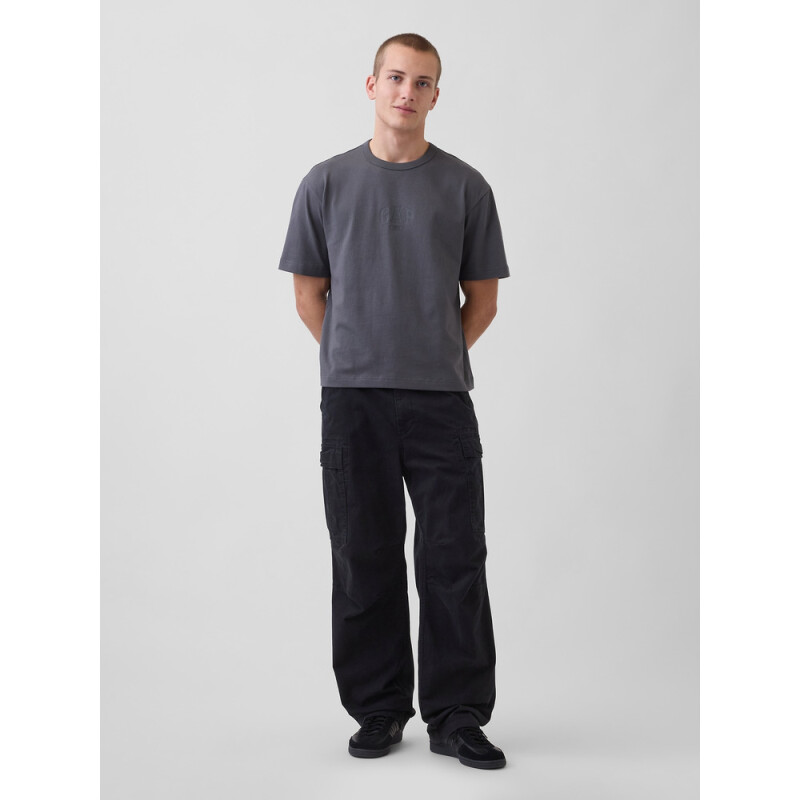 INTL HVY CROP LOGO T BLUE SLATE