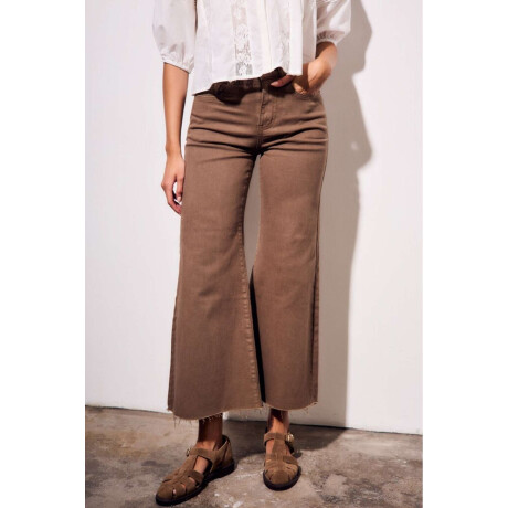 Jean Wide Flared Wide Leg Chocolate