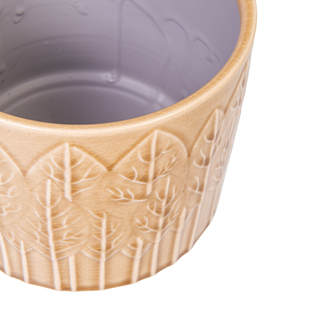 MACETA CERAMICA NATURAL-BEIGE HOJA