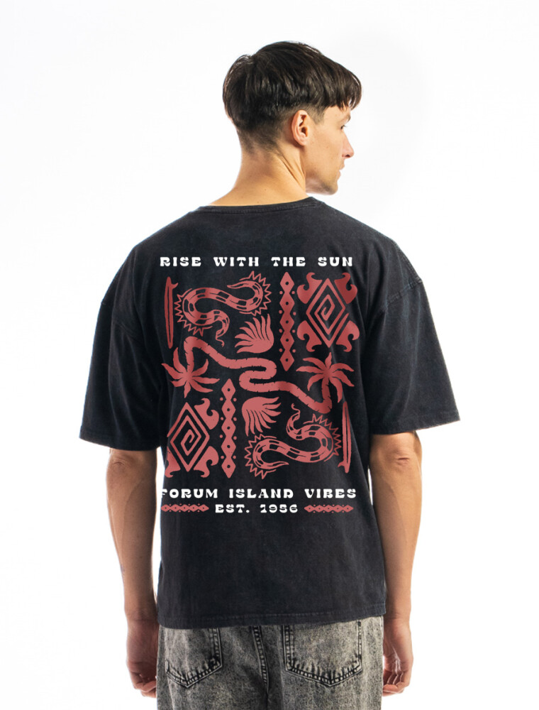 Remera Estampada Oversize Negro Future