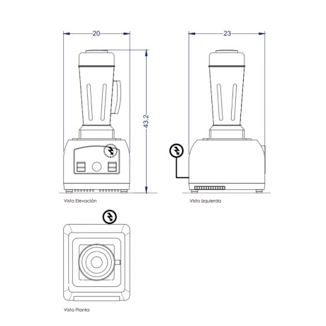 Licuadora Profesional de 2 Litros Acero Inoxidable Licuadora Profesional de 2 Litros Acero Inoxidable