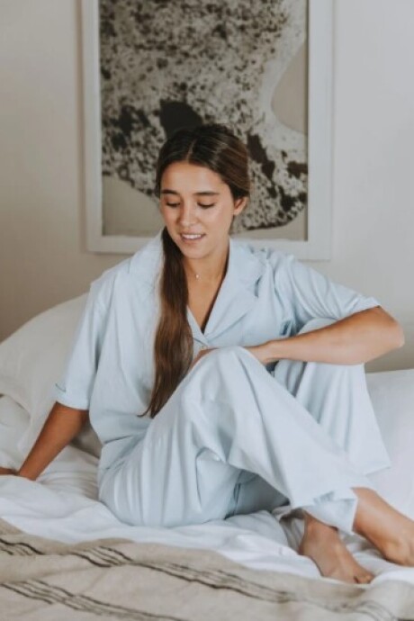 Stripes Pijama Celeste