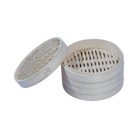 Vaporera Bambu 2 Pcs D255X14Cm Natural