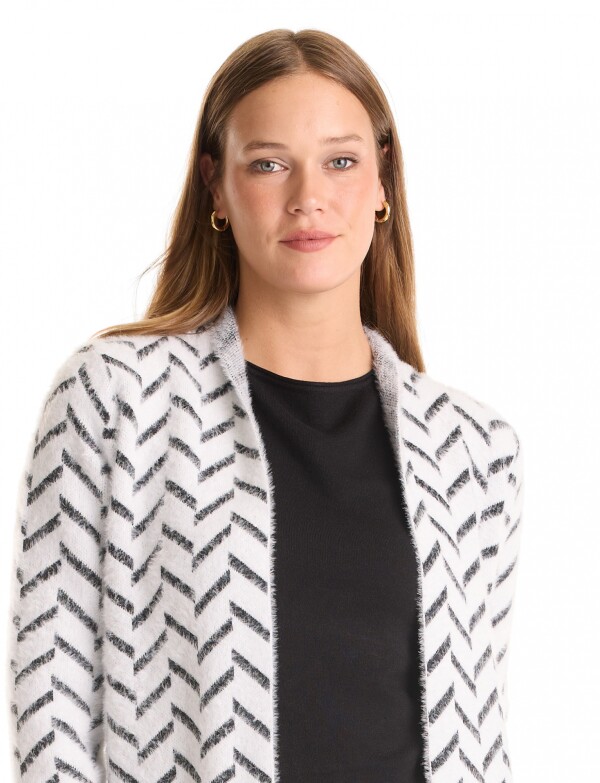Cardigan Soft Print BLANCO/NEGRO