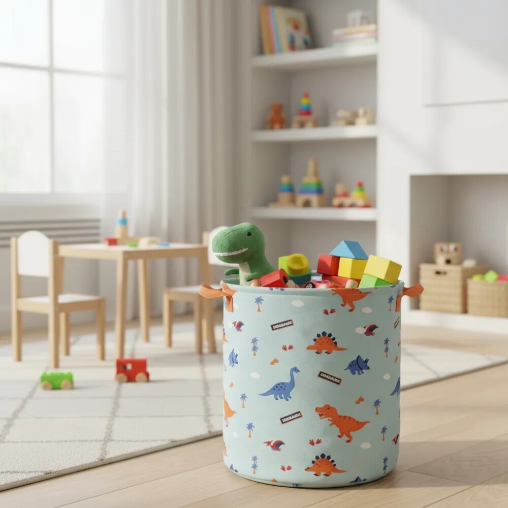 Cesto tela organizador celeste dino