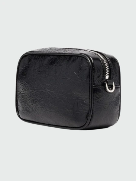 Golden Goose-Cartera de cuero, Star bag mini Negro