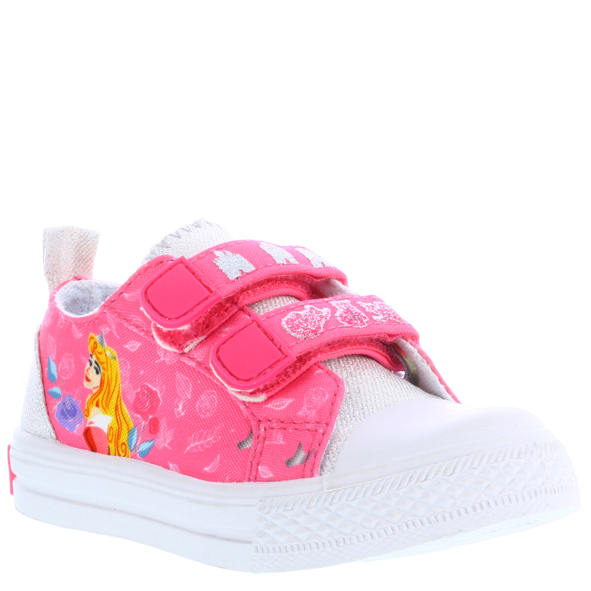 Championes de Niños Disney Princesa Kids c/Velcro - Rosado - Plateado 