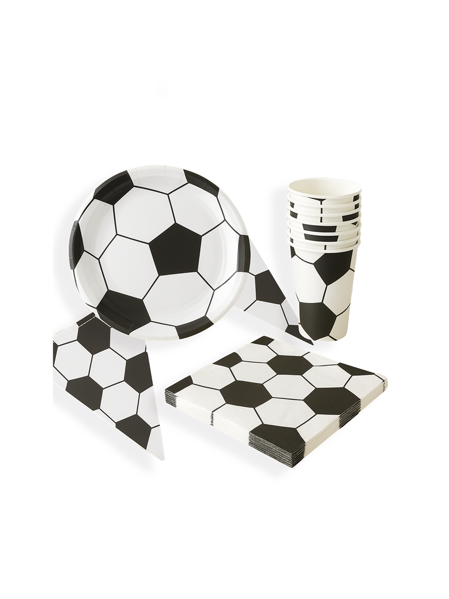 PARTY SET FUTBOL COMPLETO 38PCS - NEGRO 