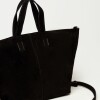Cartera de mano The Flapper en cuero gamuza Negro
