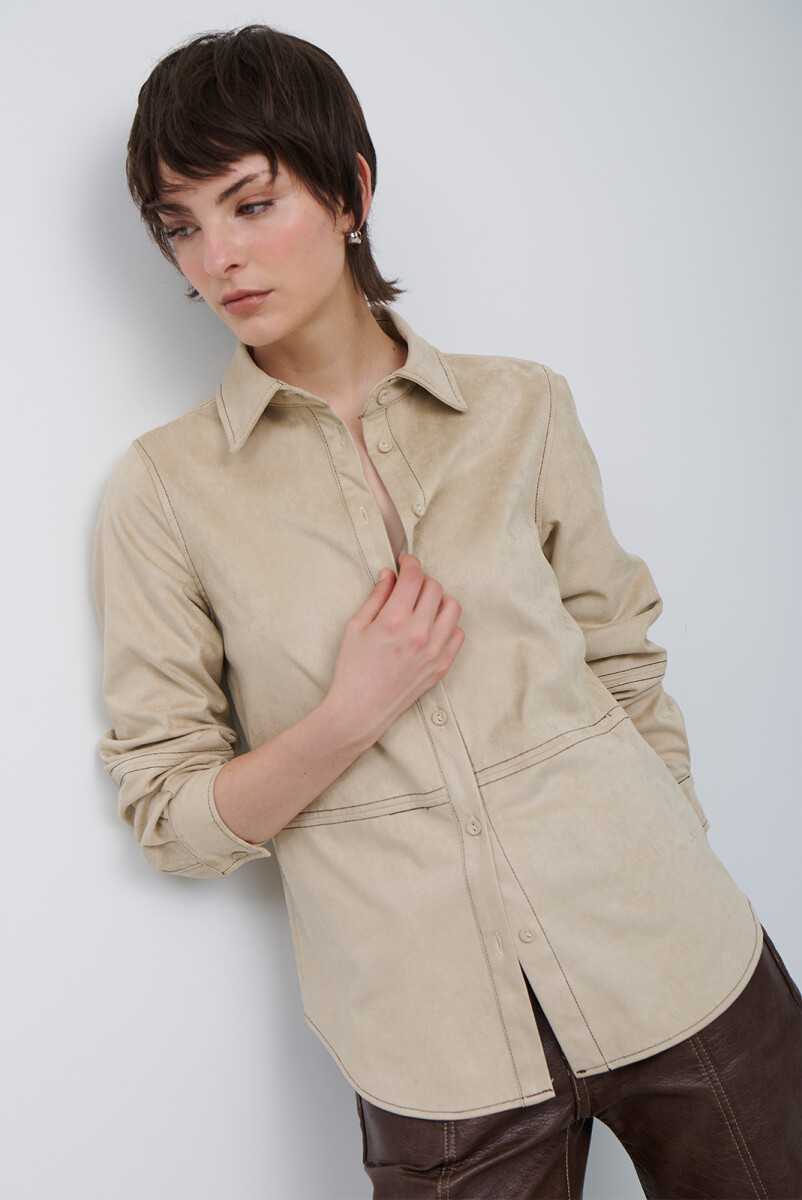 CAMISA SUEDE - NATURAL 