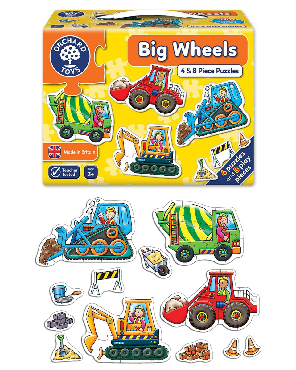 Set de 4 puzzles grandes de ruedas Orchard 4 y 8 piezas 